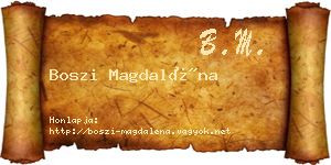 Boszi Magdaléna névjegykártya